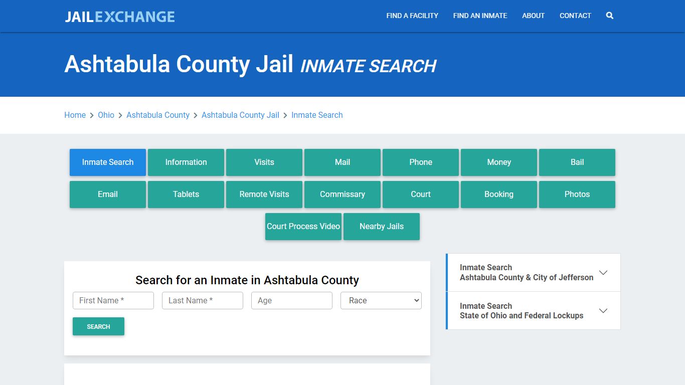 Ashtabula County Jail, OH Inmate Search: Roster & Mugshots