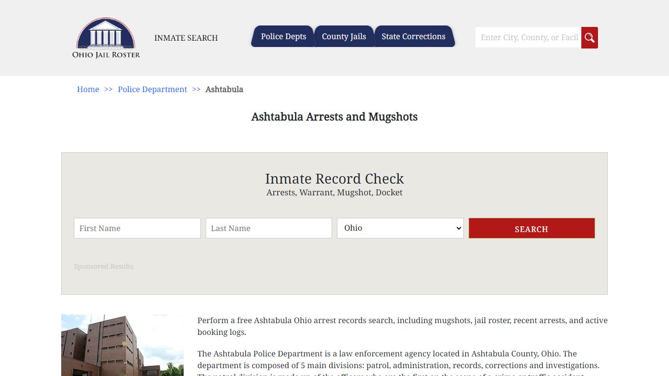 Ashtabula Arrests and Mugshots - Jail Roster Search