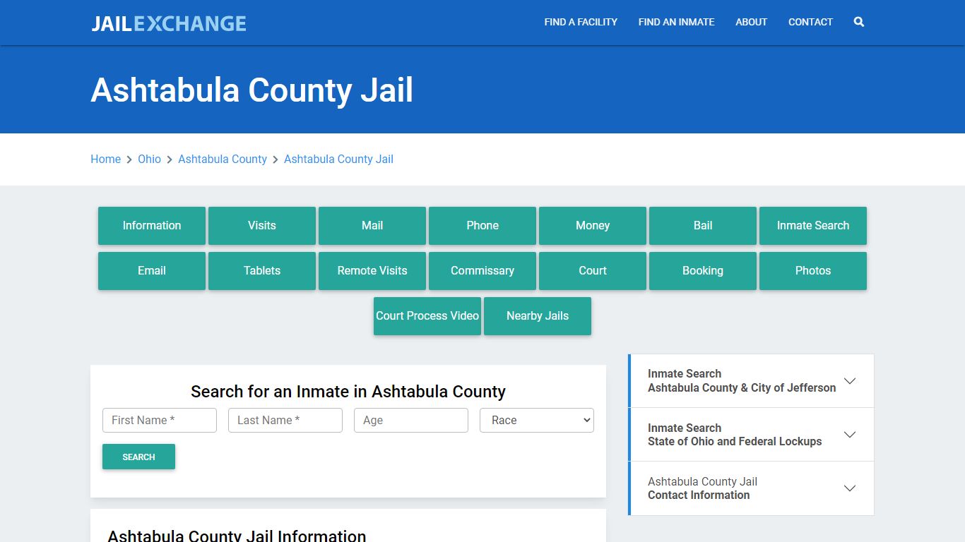 Ashtabula County Jail Roster Lookup, OH, Inmate Search