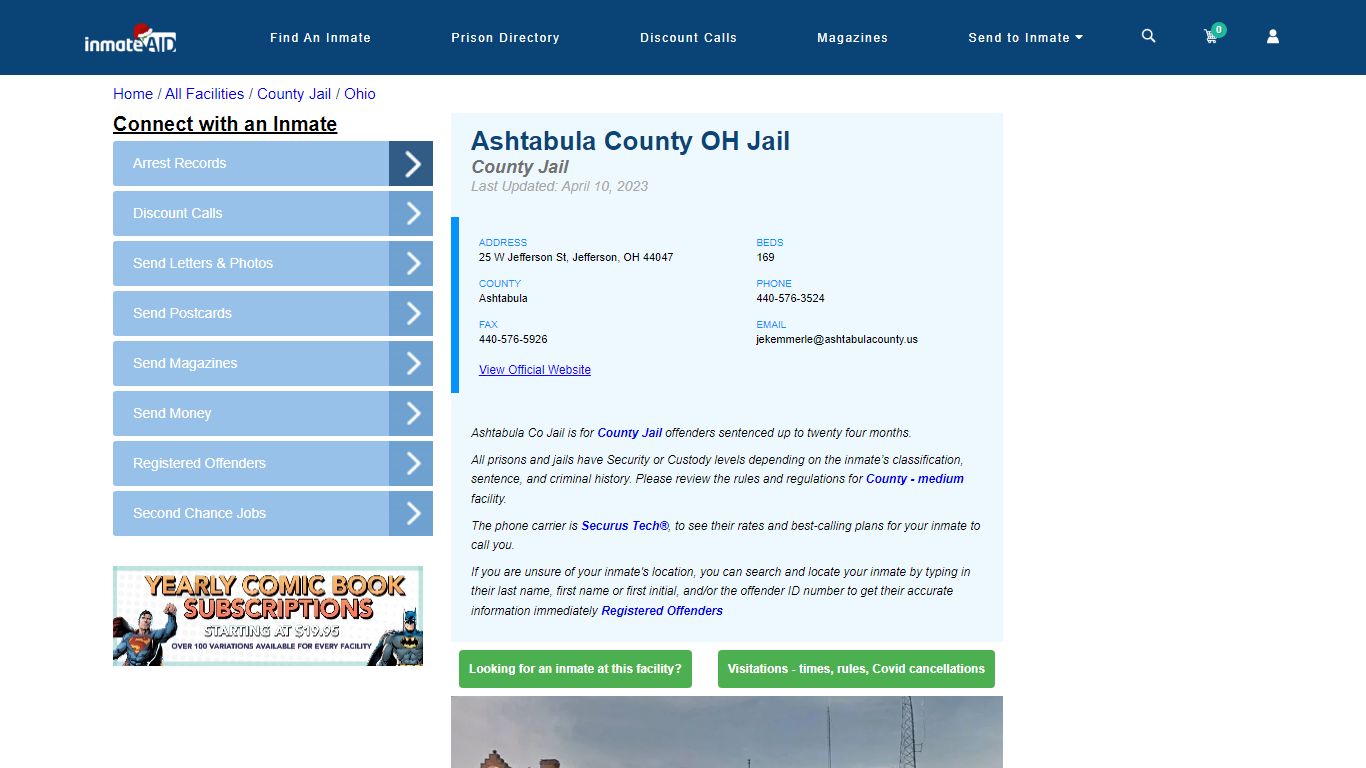 Ashtabula County OH Jail - Inmate Locator - Jefferson, OH